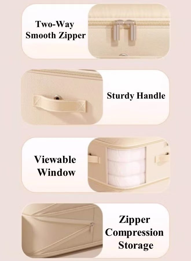 JACIRCLE Self Compression Storage Bags Large Capacity Blanket Storage Bags 2-Layer Ultra Space Closet Organizers Saving Self Compression Organizer, Washable Compression Bags for Storage for Bedding, Pillow, Duvet, Sheet Storage with Zipper Window - Image 3